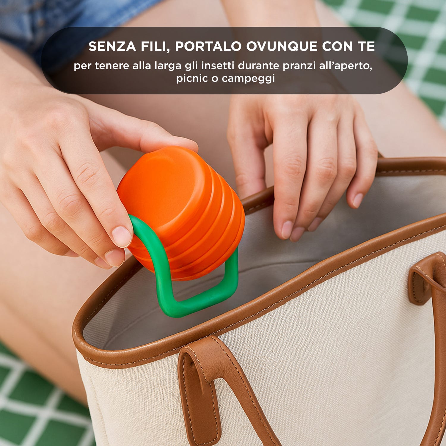 Scaccia insetti ricaricabile 2 in 1 arancione