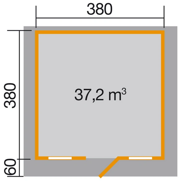 Gartenhaus »138 Gr.2«, Holz, BxHxT: 450 x 296 x 380 cm (Außenmaße inkl. Dachüberstand)
