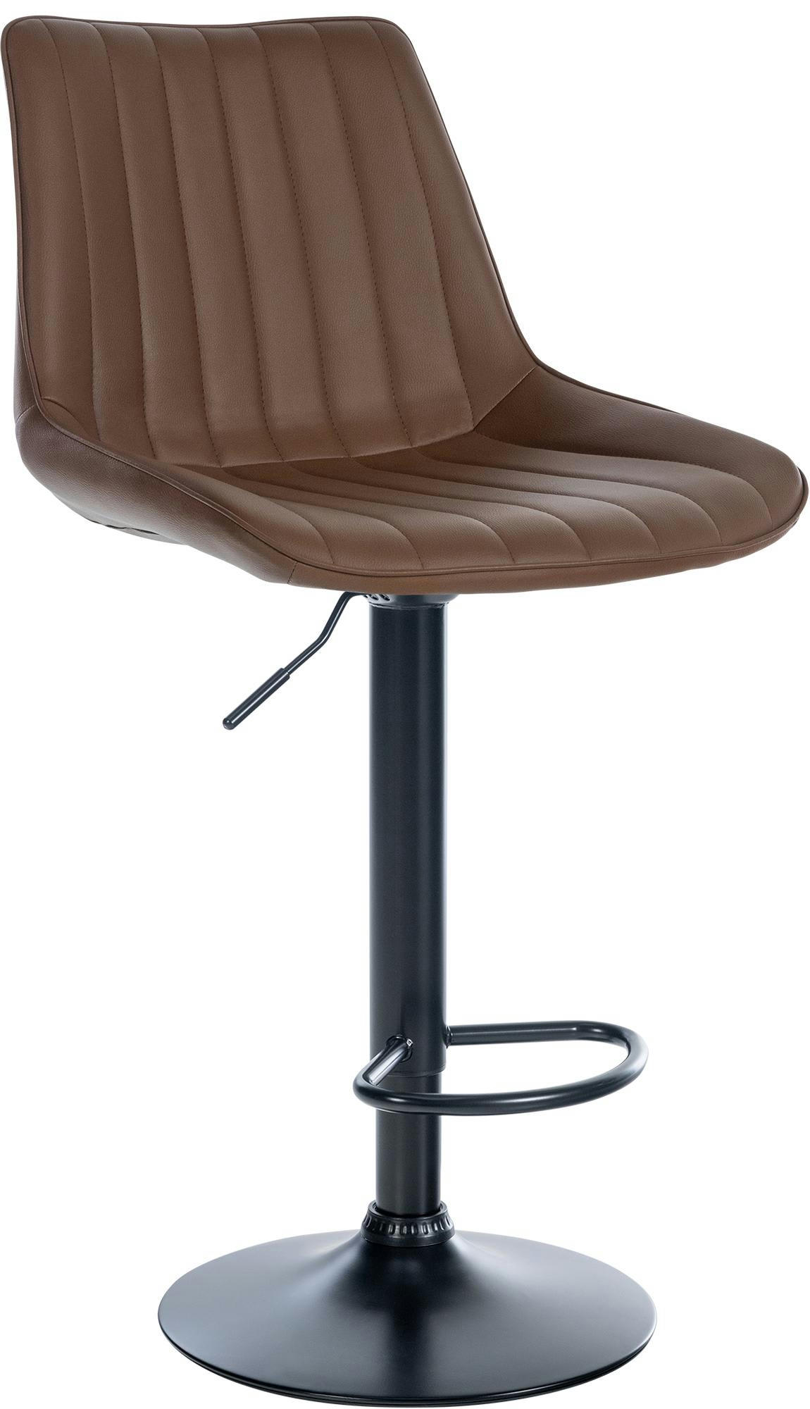 TONI - Tabouret de bar similicuir ajustable pivotant similicuir Marron