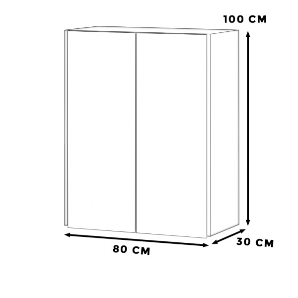 Szafka kuchenna wisząca bella modułowa 80cm szara biały mat