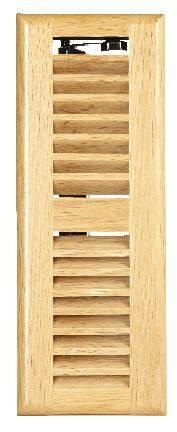 Imperial Louvered Wood Floor Register, Adjustable, Beige, 3 x 10-in