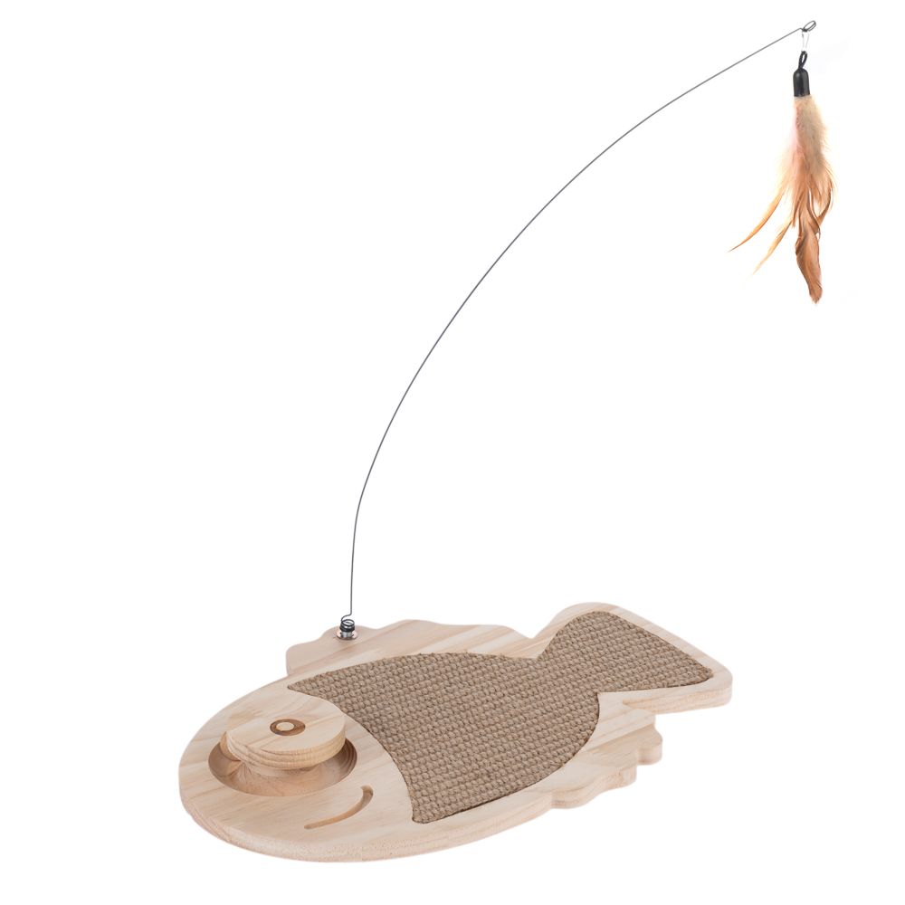 TIAKI Wooden Fish Scratch & Play Cat Toy