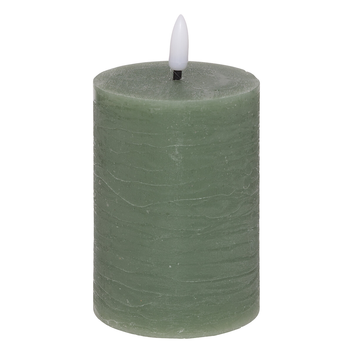 "Molia" round LED candle Green, H.13 cm