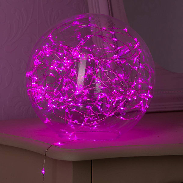 Guirlande lumineuse intérieur 4m rose 40 led à piles - feeric lights &christmas