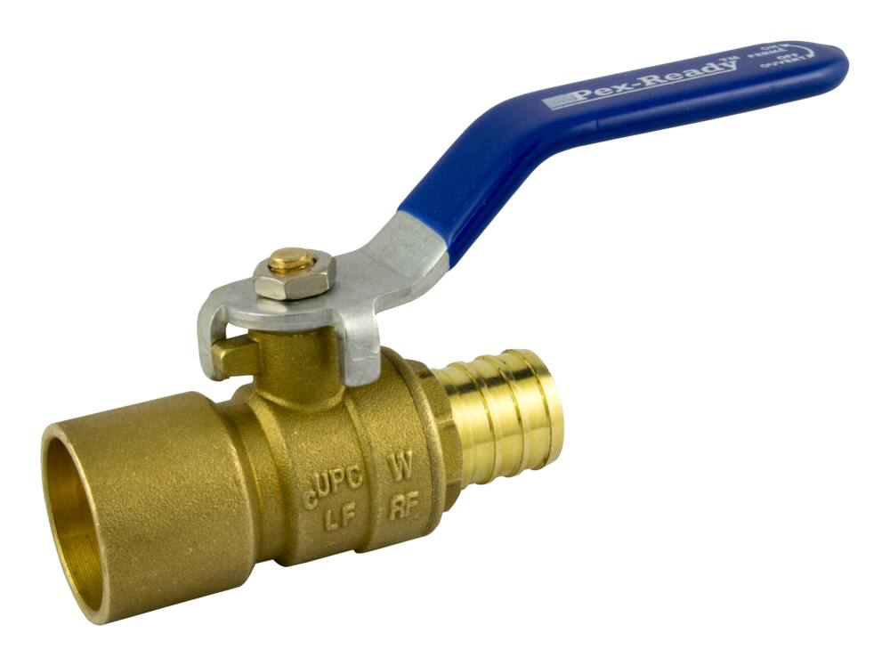 Waterline PEX Sweat Ball Valve with Lever Handle, 3/4-in