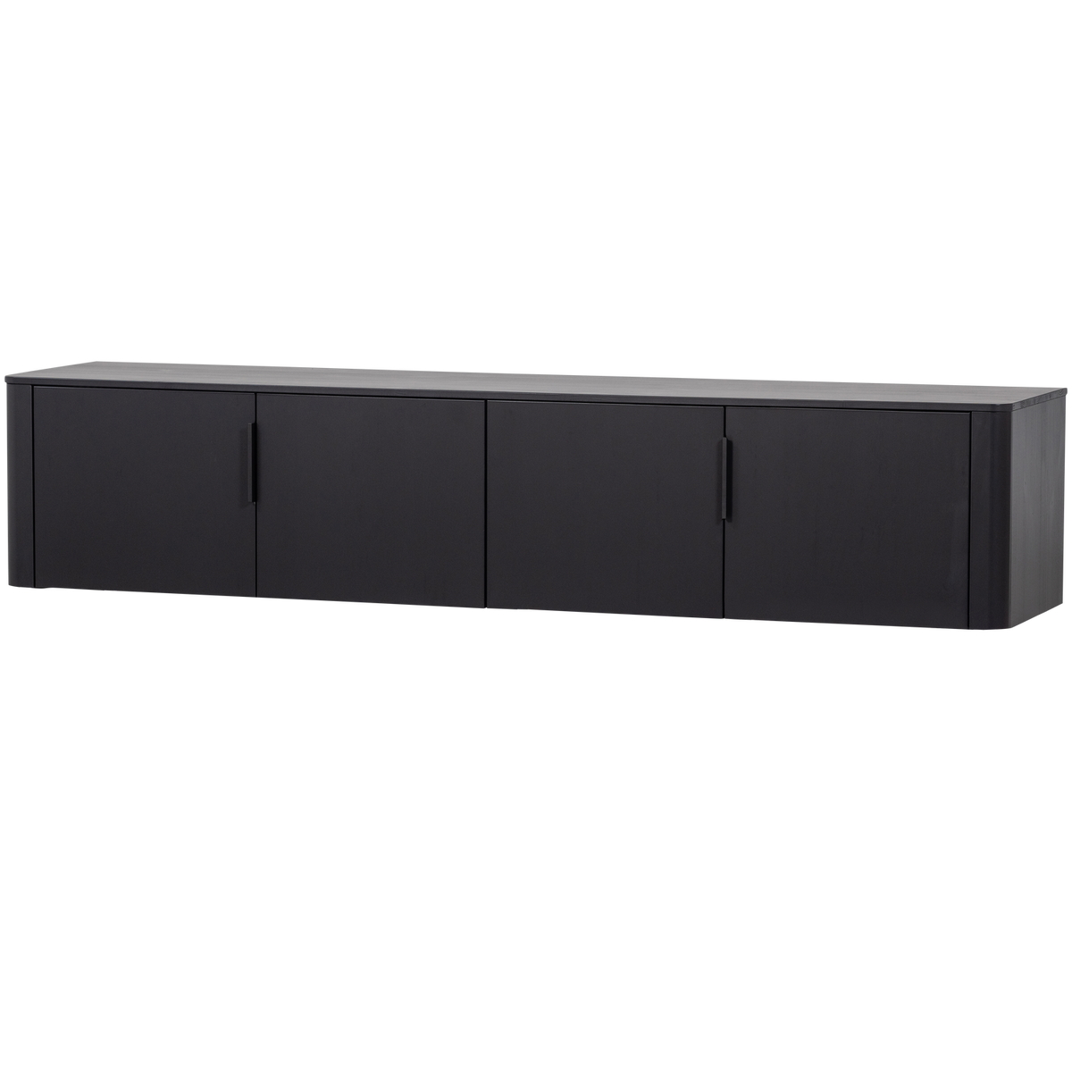 WOOOD tv meubel Gunnar - Grenenhout - Matzwart - 56x200x44