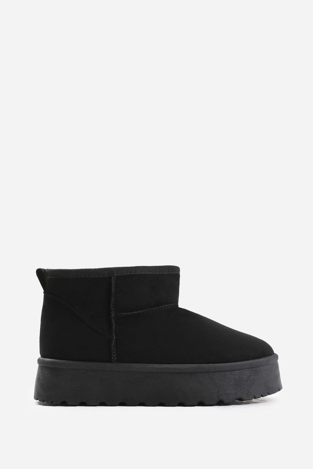 Where's That From Suri' Mini Faux-Suede Fur Lined Platform Ankle Slipper Boots