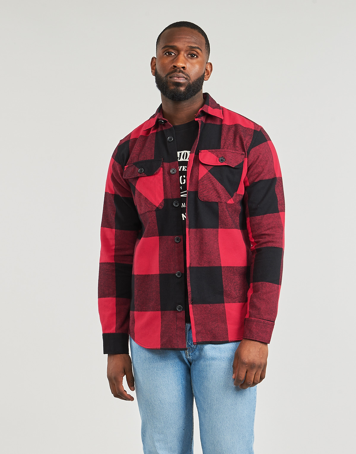 Jack & Jones - JJEDARREN BUFFALO OVERSHIRT LS - Red
