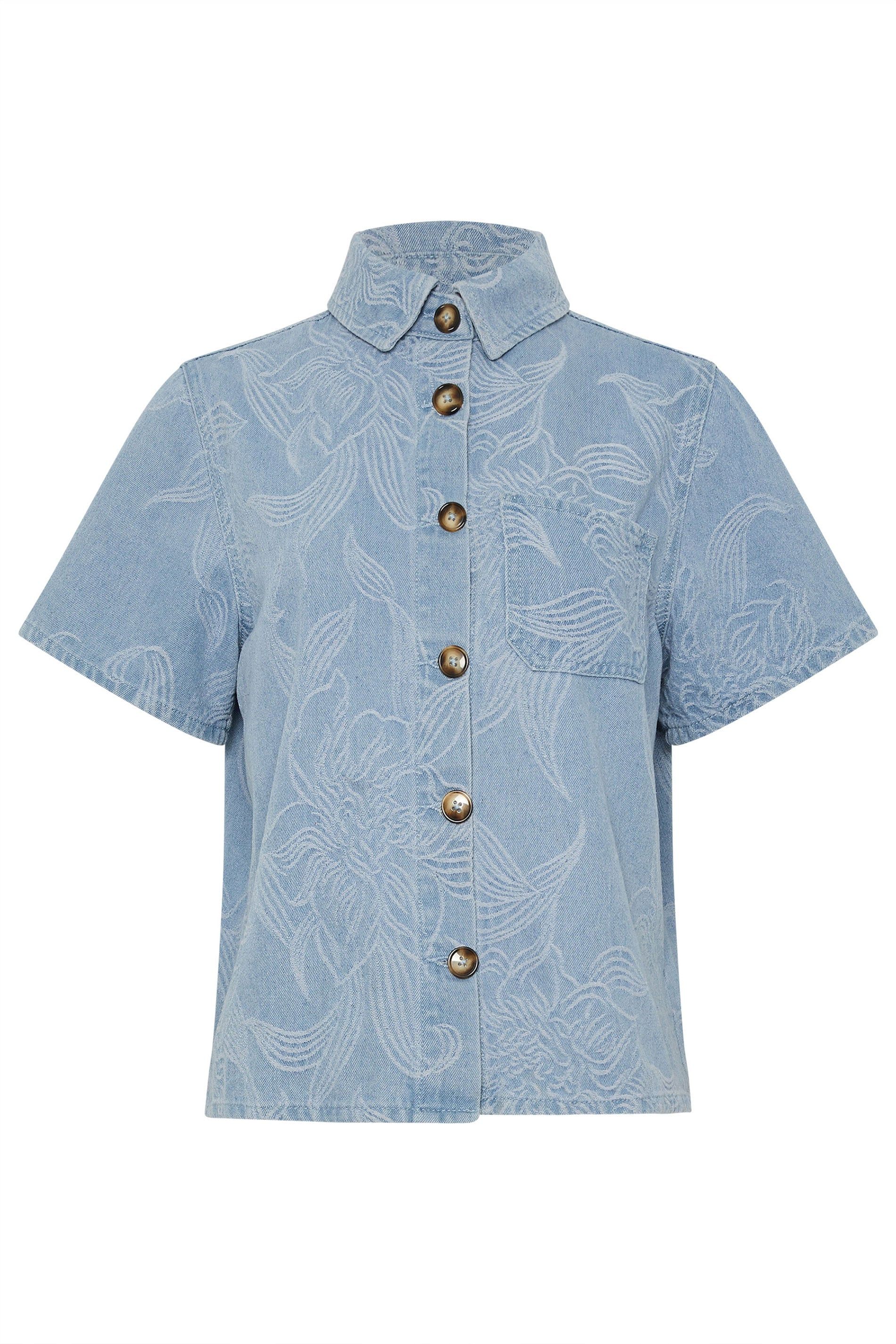 Long Tall Sally Tall Premium Jacquard Denim Shirt