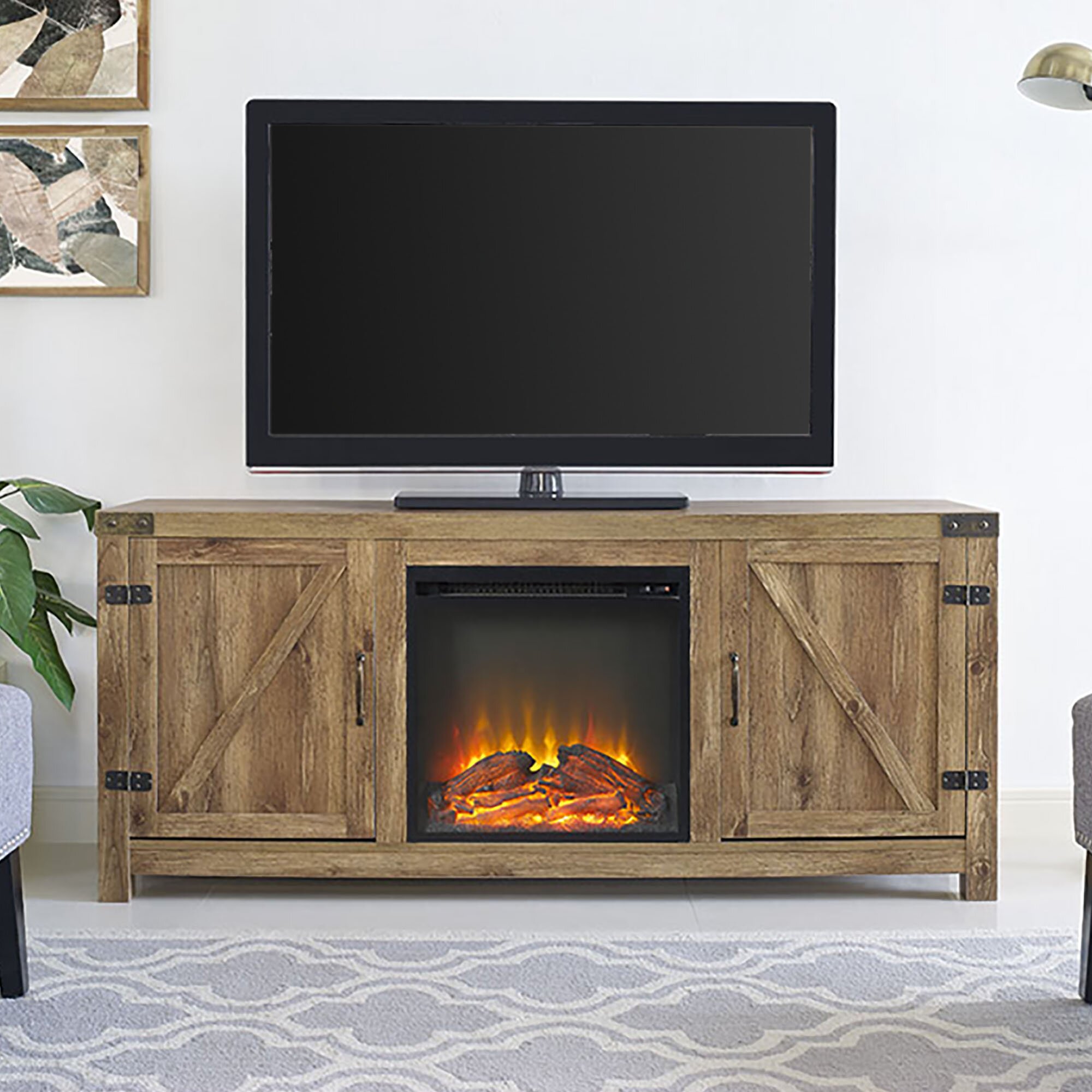 Coridon TV Stand for TVs up to 65 with Fireplace Included