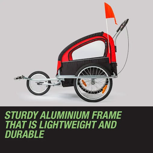 NNEMB Kids Bike Trailer Child Bicycle Pram Stroller Children Jogger Red