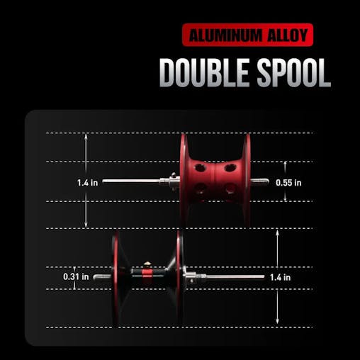 NNEOBA High-Speed Baitcasting Reel Dual Spools Right Hand Black