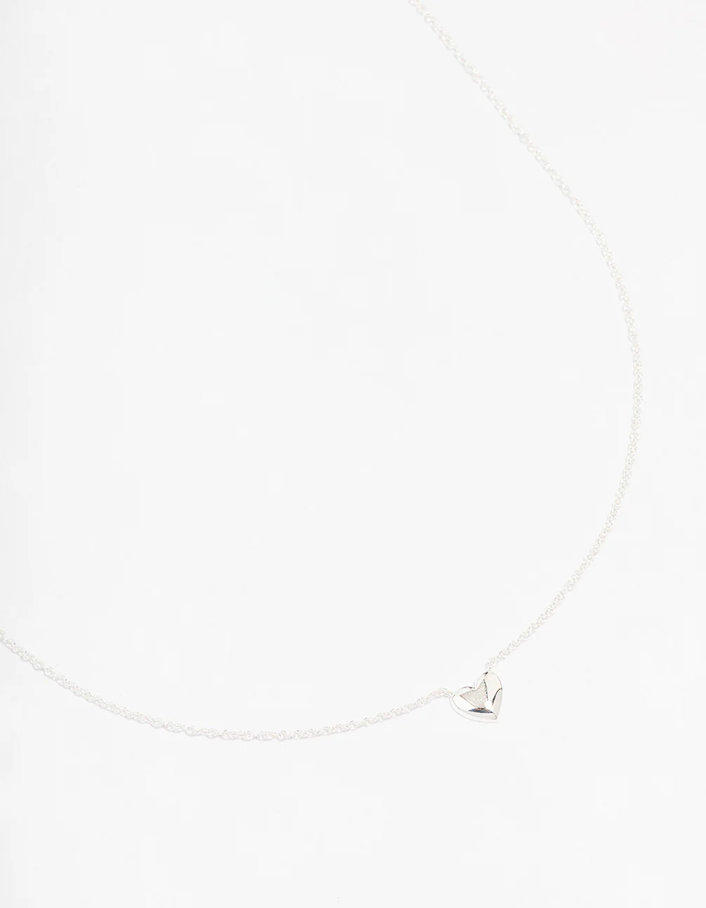 Sterling Silver Mini Puffy Heart Pendant Necklace