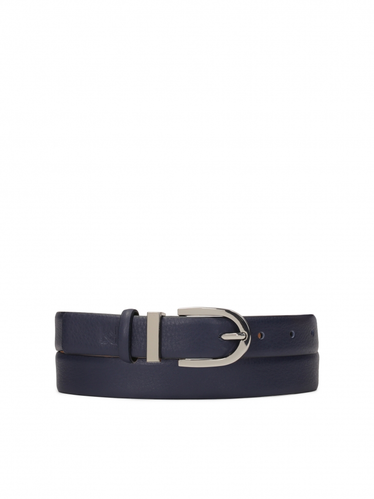 Navy blue narrow belt with D-ring buckle