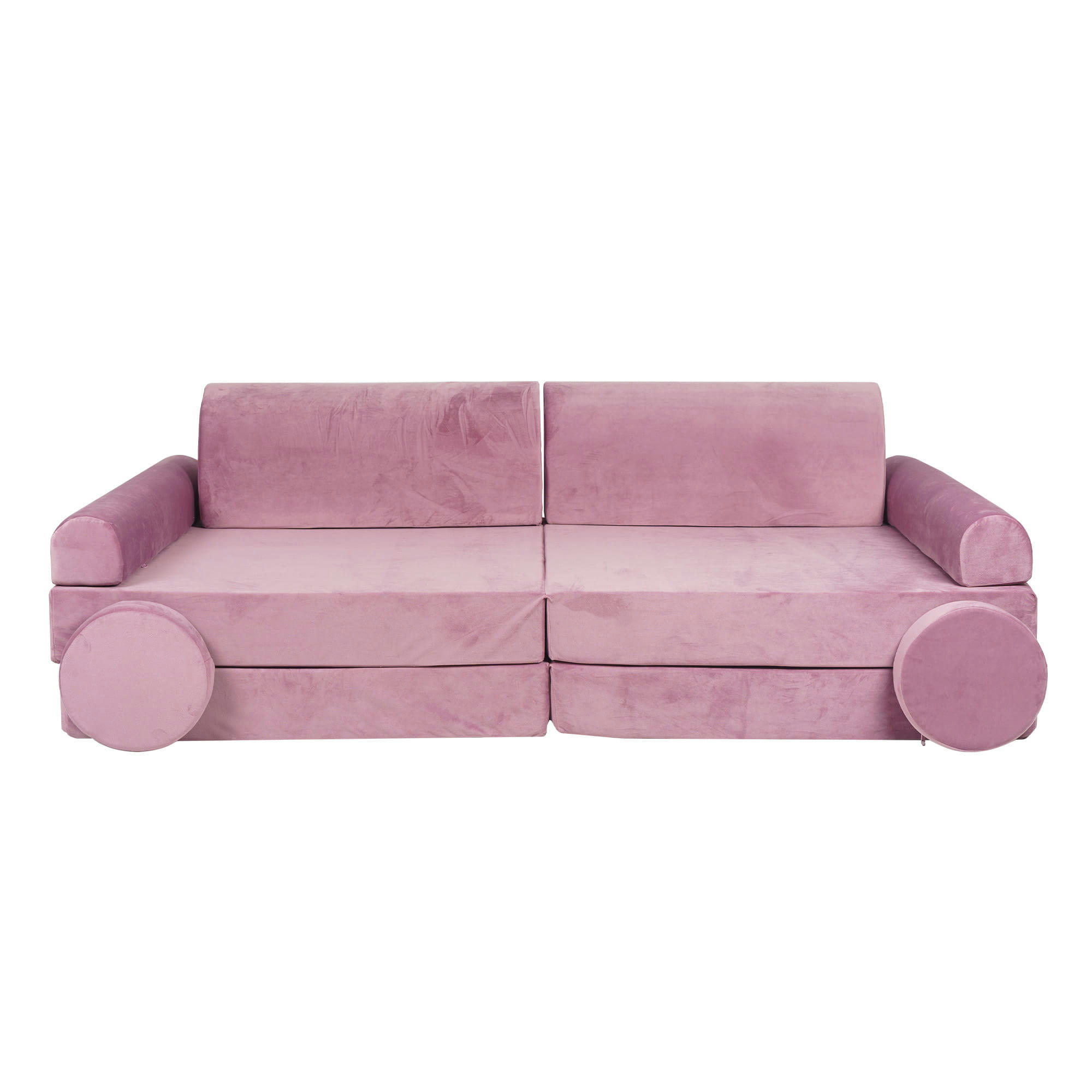 - Canapé enfant prime, MeowBaby®, rose, velours 48x80x160 cm