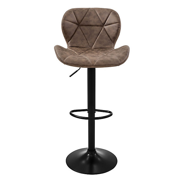 Lot de 4 tabourets de bar rembourrées en simili marron hauteur réglable 59-79 cm