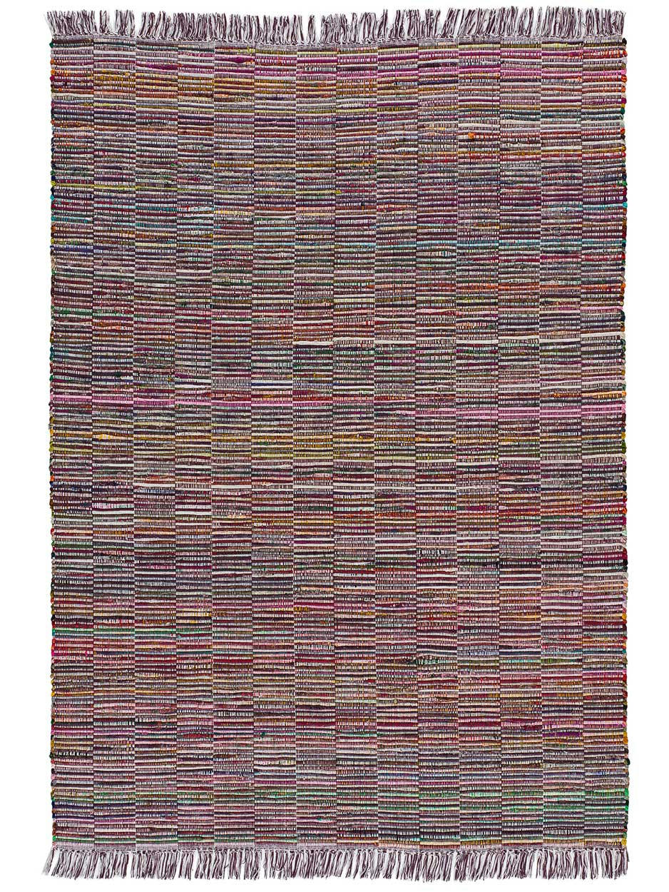 RECRAFT - Tapis recyclé de style ethnique avec franges multicolore, 120X160 cm