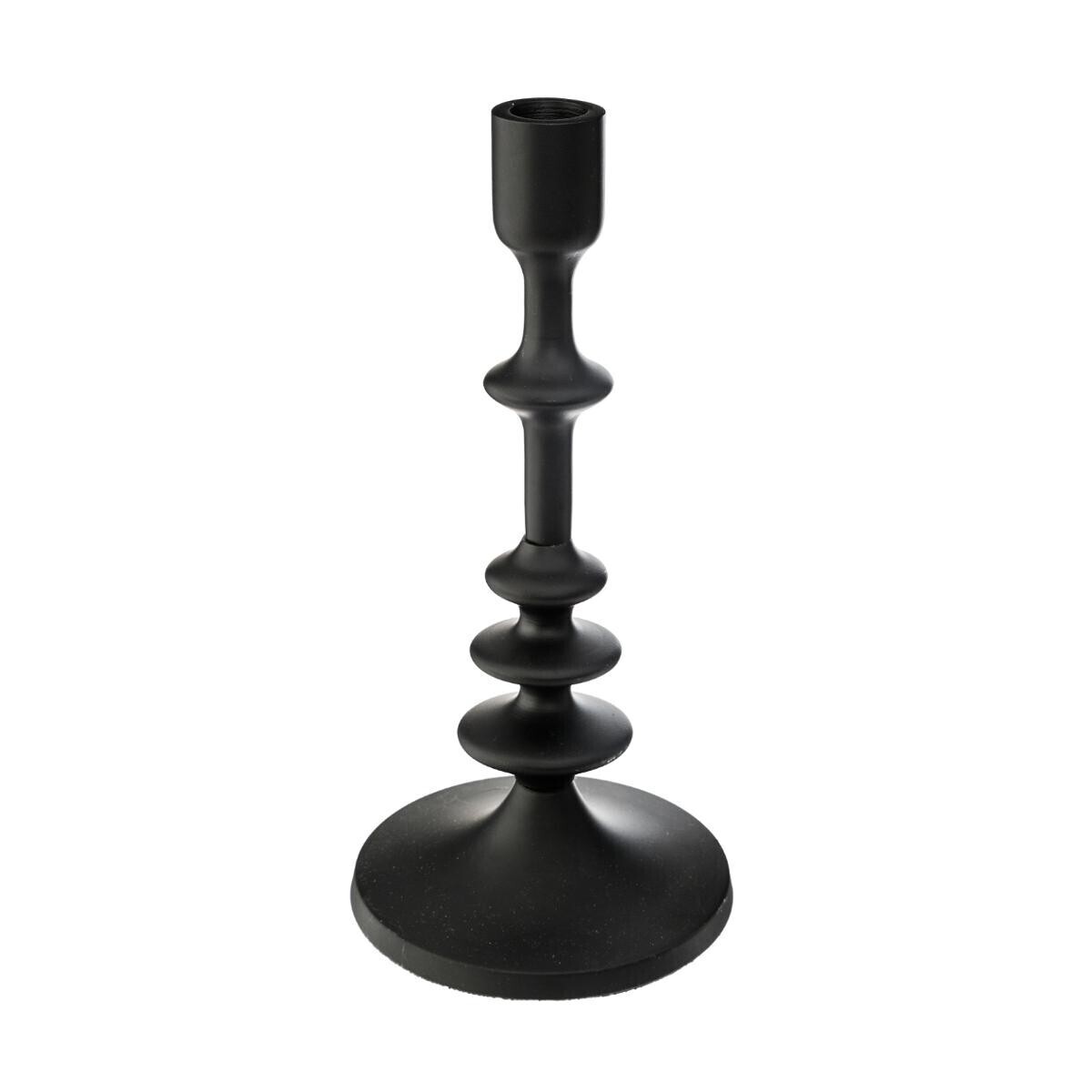 Candlestick "Living", metal Black, H.26 cm