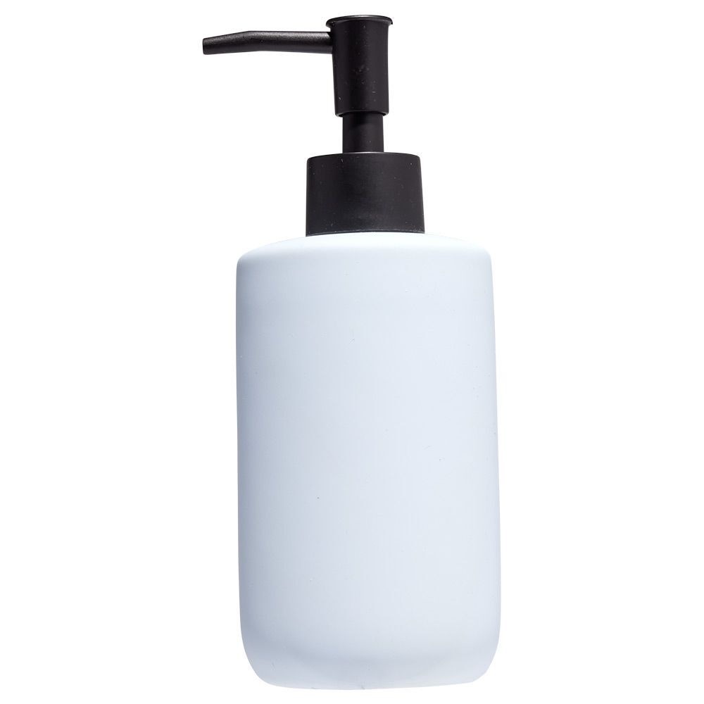 Distributeur de savon céramique bleu Ø7xH18,5cm