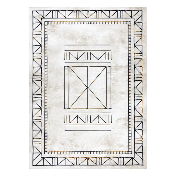 Dywan ANTIKA 125 tek, nowoczesny ramka, grecki do prania - beż 120x170 cm