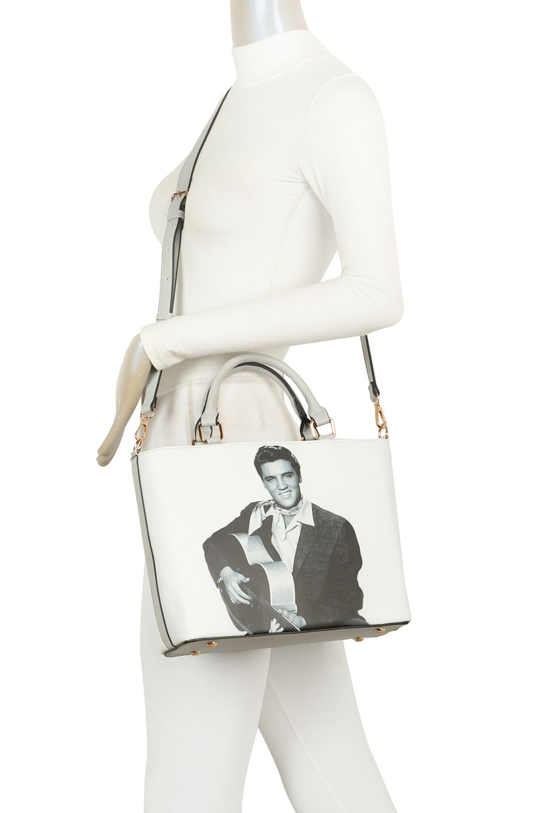 Fontanella Fashion Elvis Printed PU Leather Top Handle Tote Bag