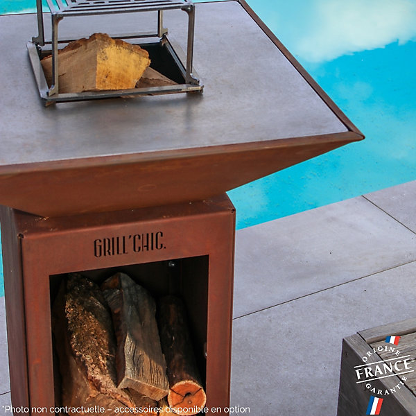 Brasero Auvergnat Corten Bois Carre 62 Simple Cuve