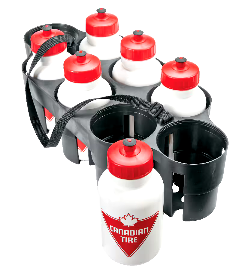 Canadian Tire Hockey/Sports Team Water Bottles with Carrier, 6 x 1-L