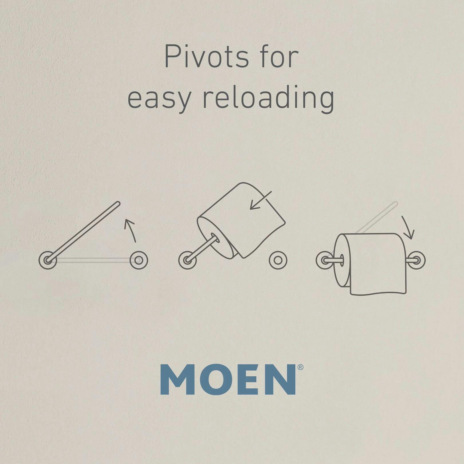 Moen Weymouth 2-Post Pivoting Toilet Paper Holder, Polished Nickel