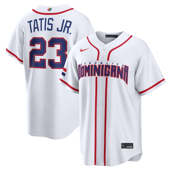 Fernando Tatis Jr. Dominican Republic Baseball Nike 2026 World Baseball Classic Home Stadium Jersey - White