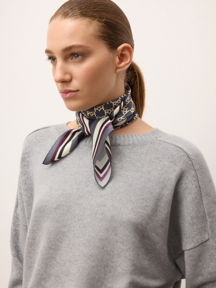 KAZAR monogrammed silk scarf