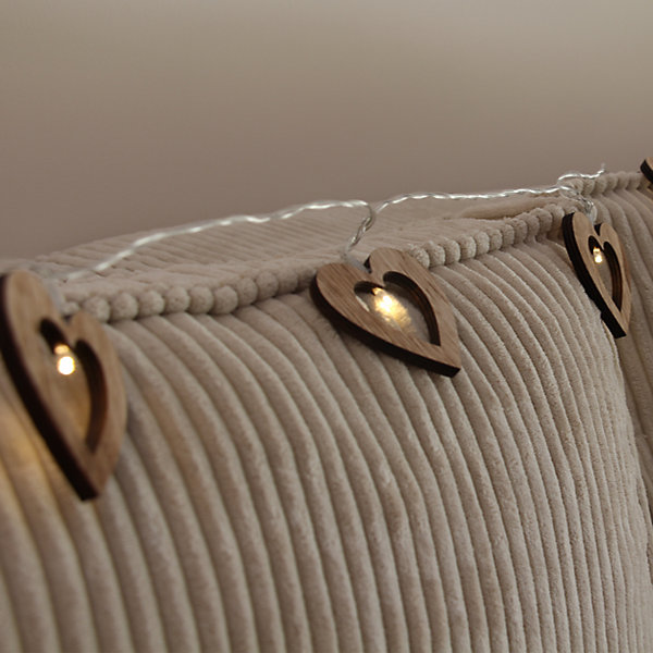 Guirlande lumineuse coeur en bois - Chromex