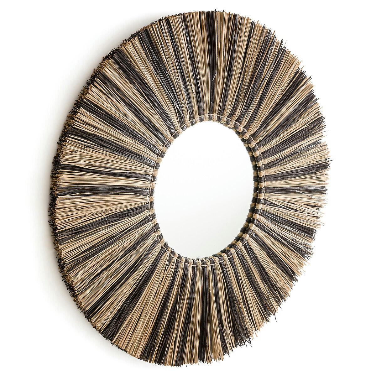 Miroir rond en mendong Ø 100 cm , Loully