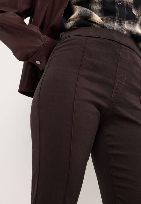 Womens Chocolate Brown Kate Seam Flare Jeggings