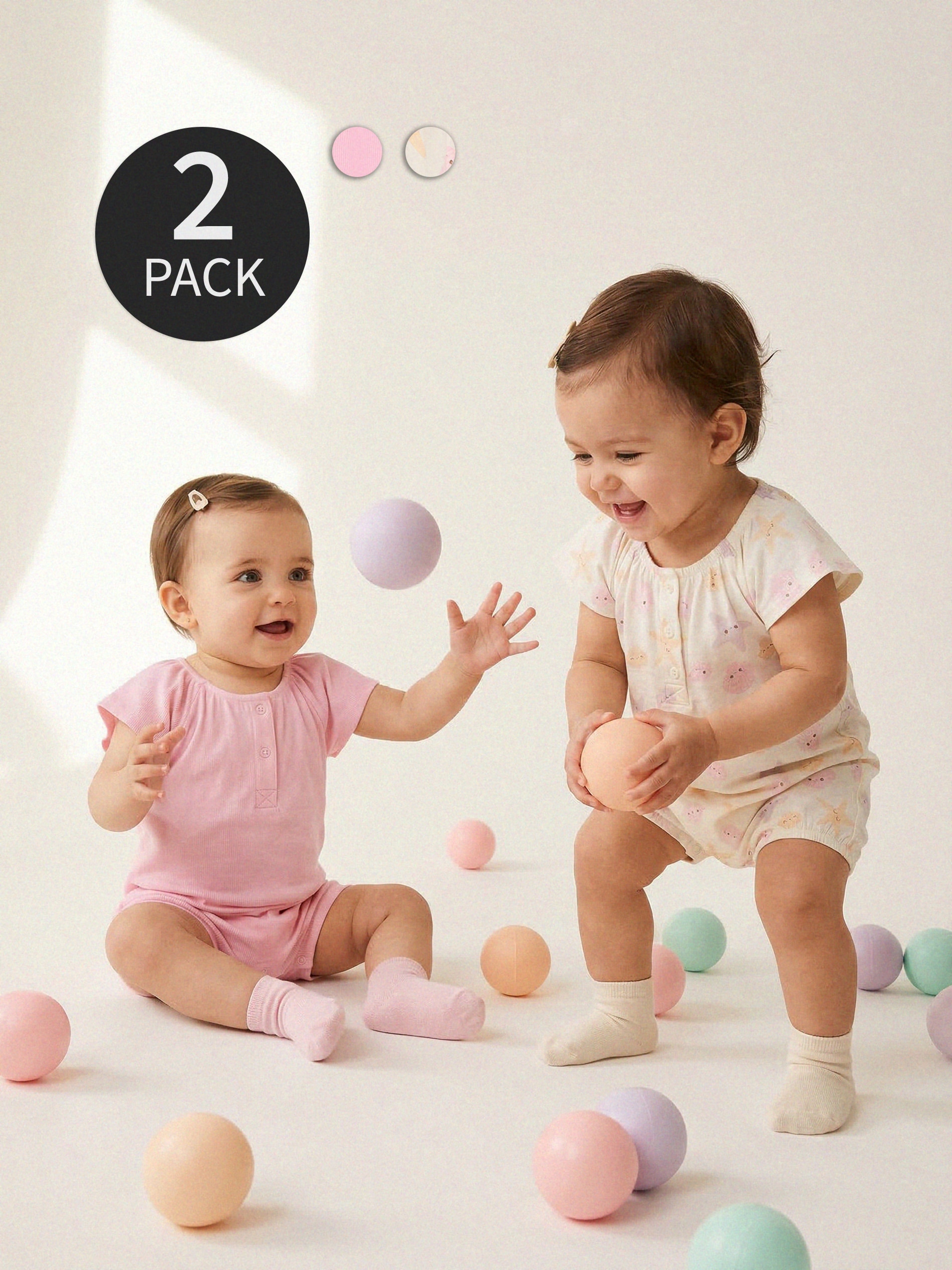 Rampersy z elastycznej dzianiny 2 pack