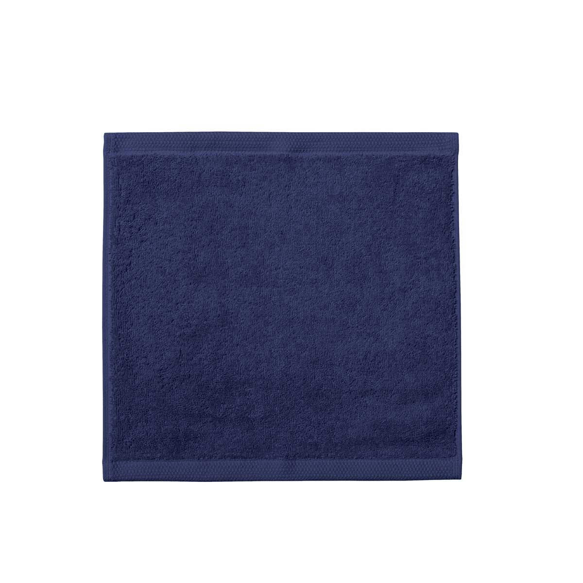 ESSENTIEL - Carré visage en coton bio bleu 30x30