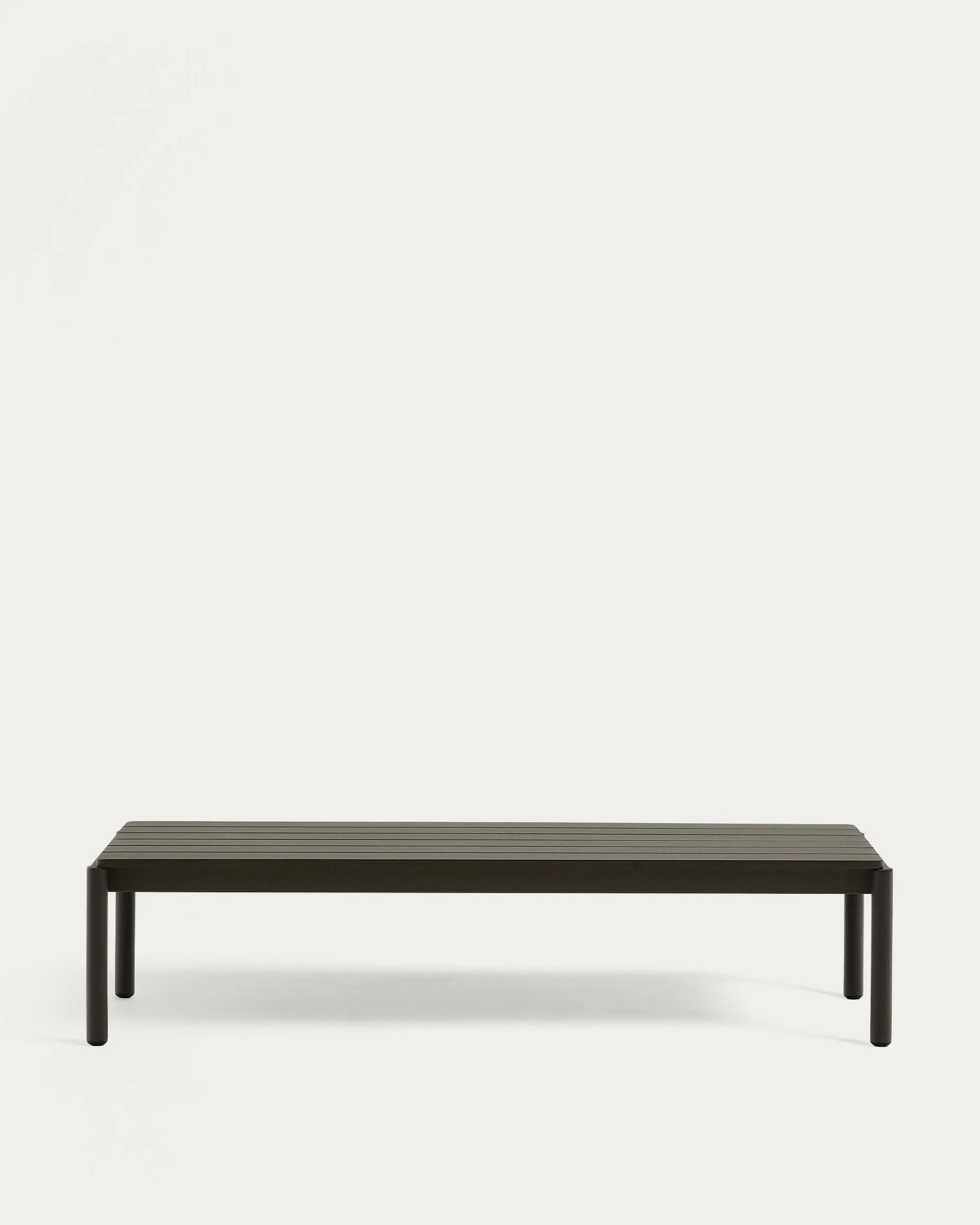 Sorells coffee table in green aluminum 63 x 144,6 cm