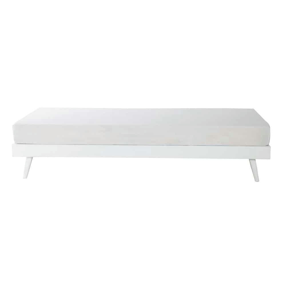 Sixties - Lit banquette 90x190 en pin blanc