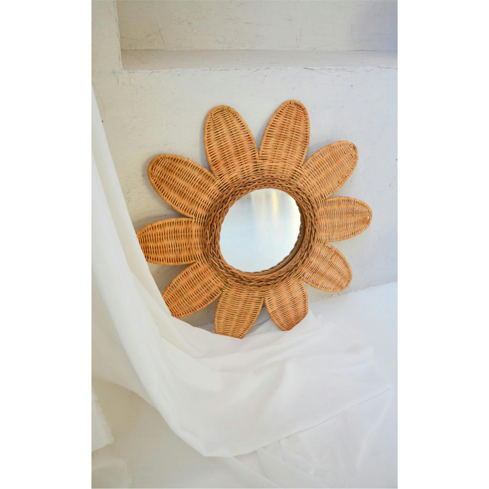 HIPPIE MONKEY - Miroir Rotin Bois clair