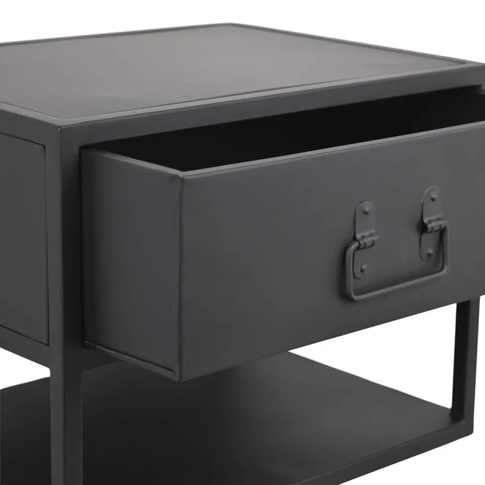 LOFT42 Djax nachtkastje Industrieel - Zwevend - Zwart