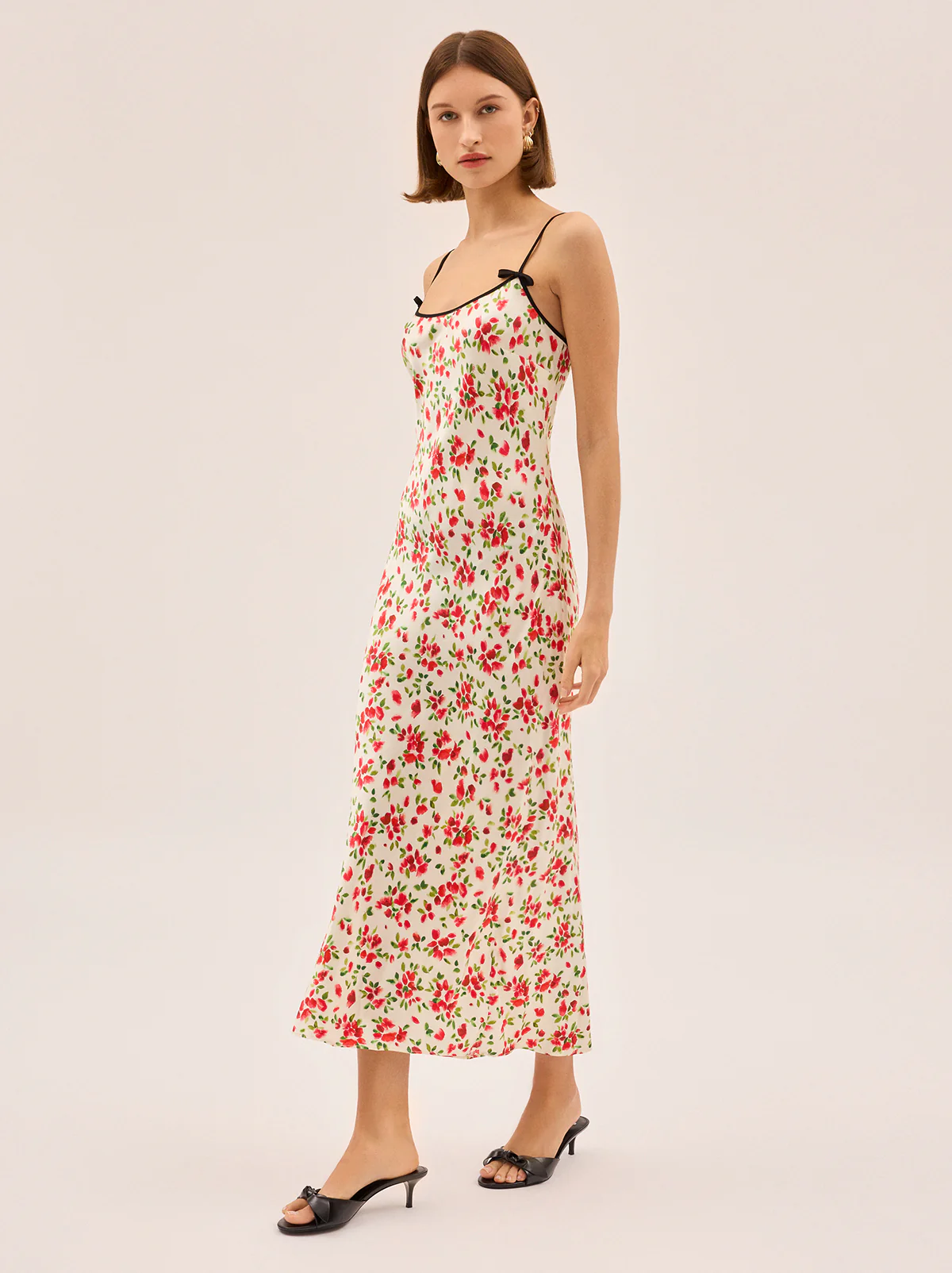 Karla Red Petal Print Dress
