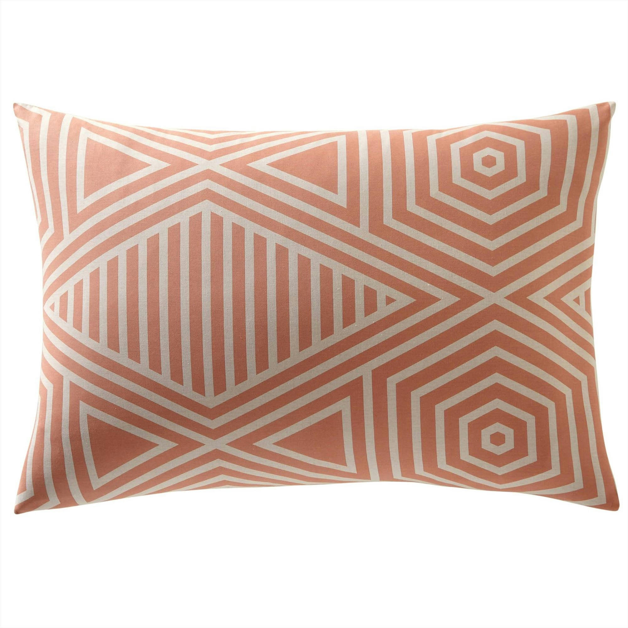 THEO - Taie sac 63x63 orange poterie en coton