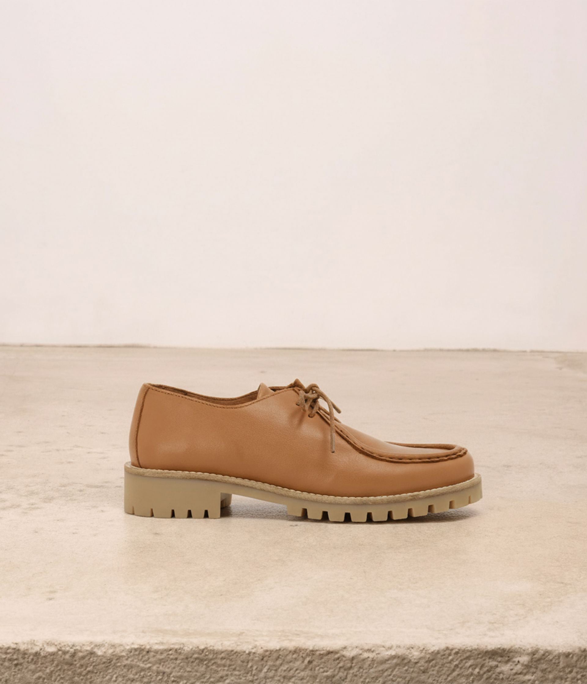 Derbies en cuir cognac Georgette