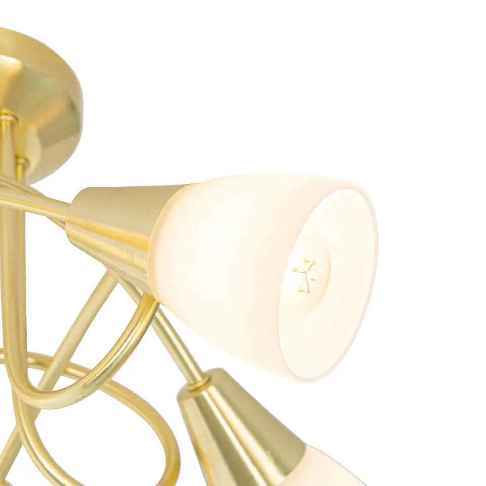 Qazqa plafondlamp inez goudkleurig e14