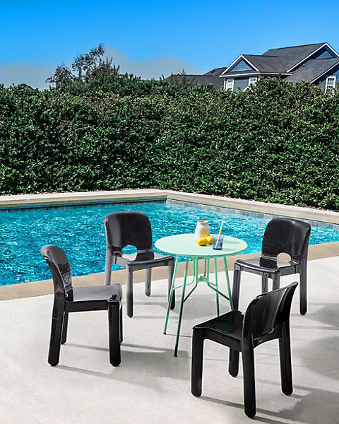 Lot de 4 chaises de jardin BETIM Noir