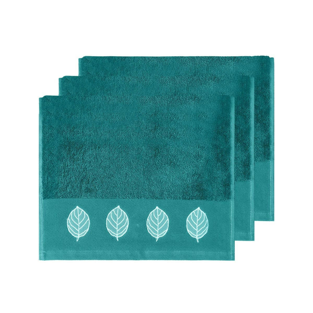 YAPRAK - Lot de 3 serviettes invité Canard 30x50 cm