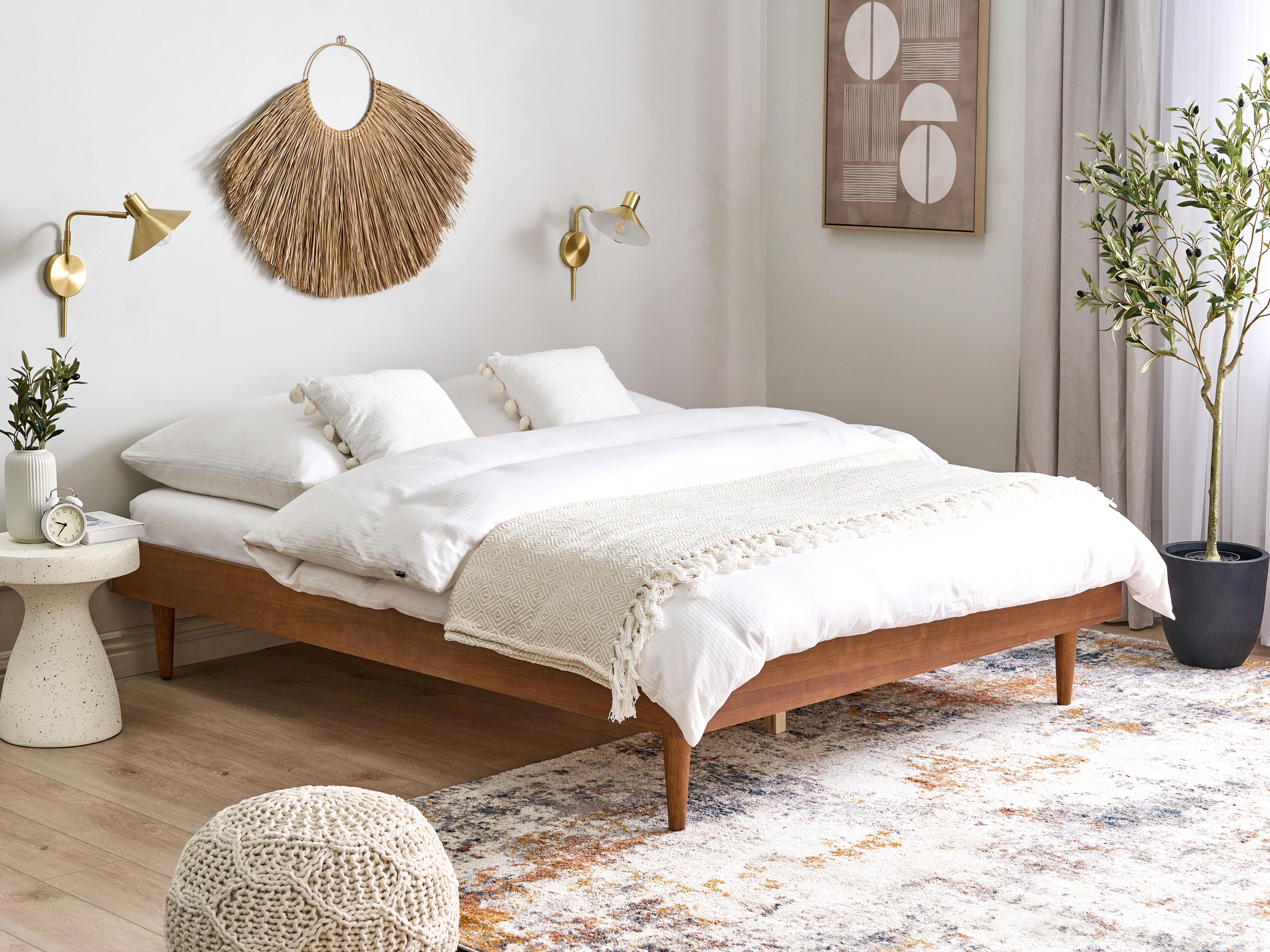 Bed TOUCY 140 x 200 cm (EU Double) Brown Ash Wood