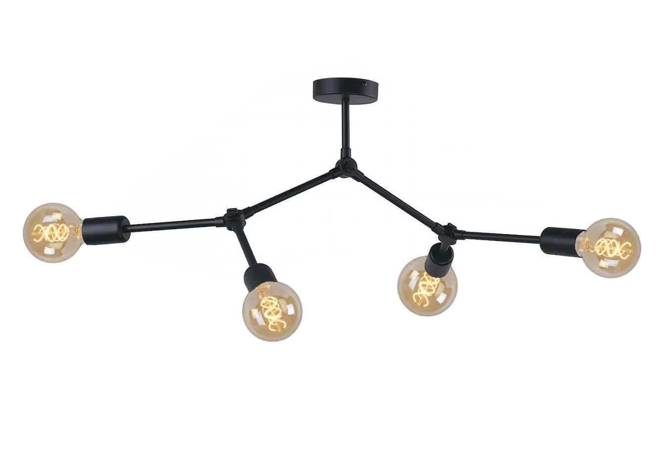 Nowodvorski plafondlamp Twig - 4 lichts - 79 x 54  cm - zwart