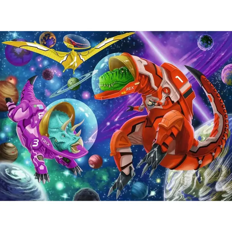 Puzzle 200-teilig Weltall Dinos