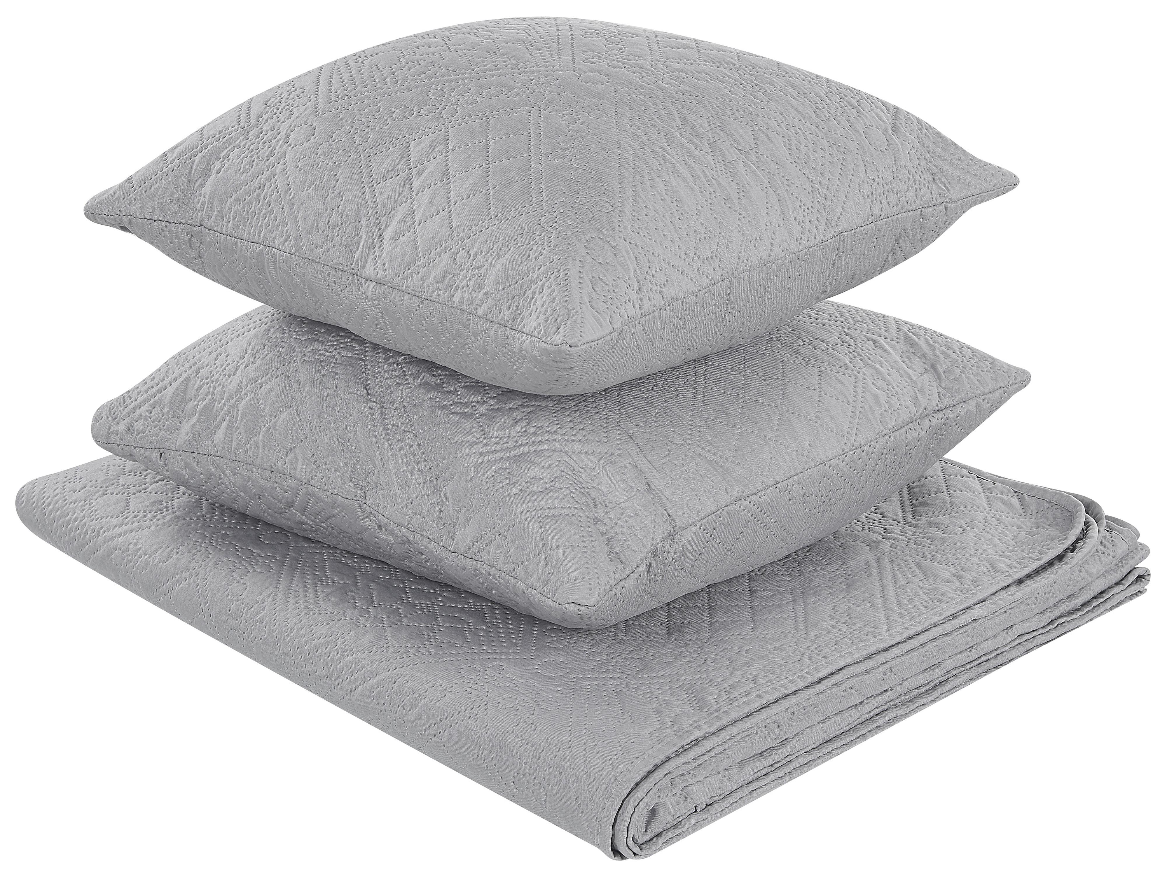 Bedspread with Cushions ALAMUT 140 x 210 cm Grey