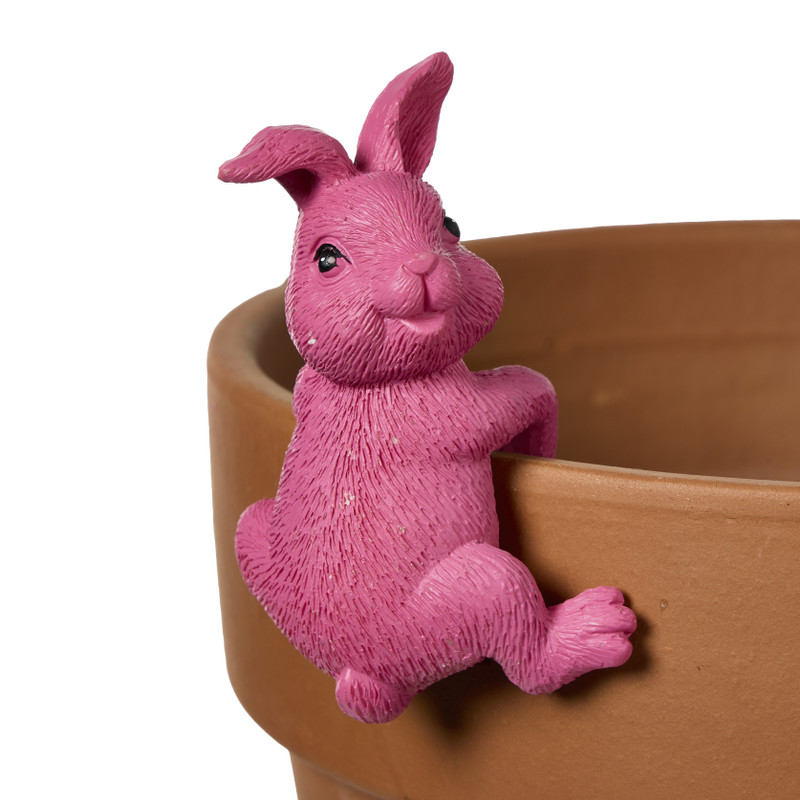Pothanger konijn - diverse kleuren - 9.5x10x7.5 cm